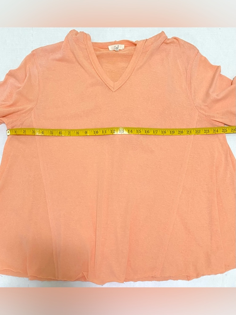 Easel Womens L Solid Orange Hooded Top Boho Summer Beach Lightweight Cottagecore - Picture 10 of 14